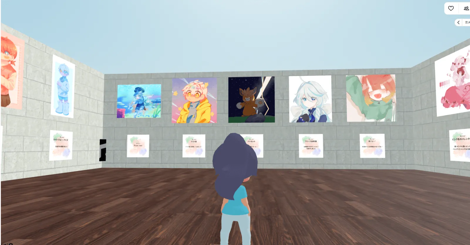 シンガク メタバース展覧会の展示スペース